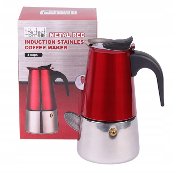 KAWIARKA STALOWA INOX ZAPARZACZ DO KAWY KAFETERKA 4 filiżaneki Indukcja